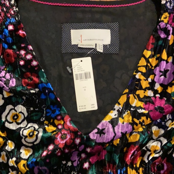 Anthropologie Velvet Floral Dress - Picture 3 of 6